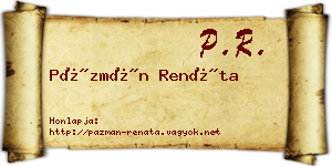 Pázmán Renáta névjegykártya